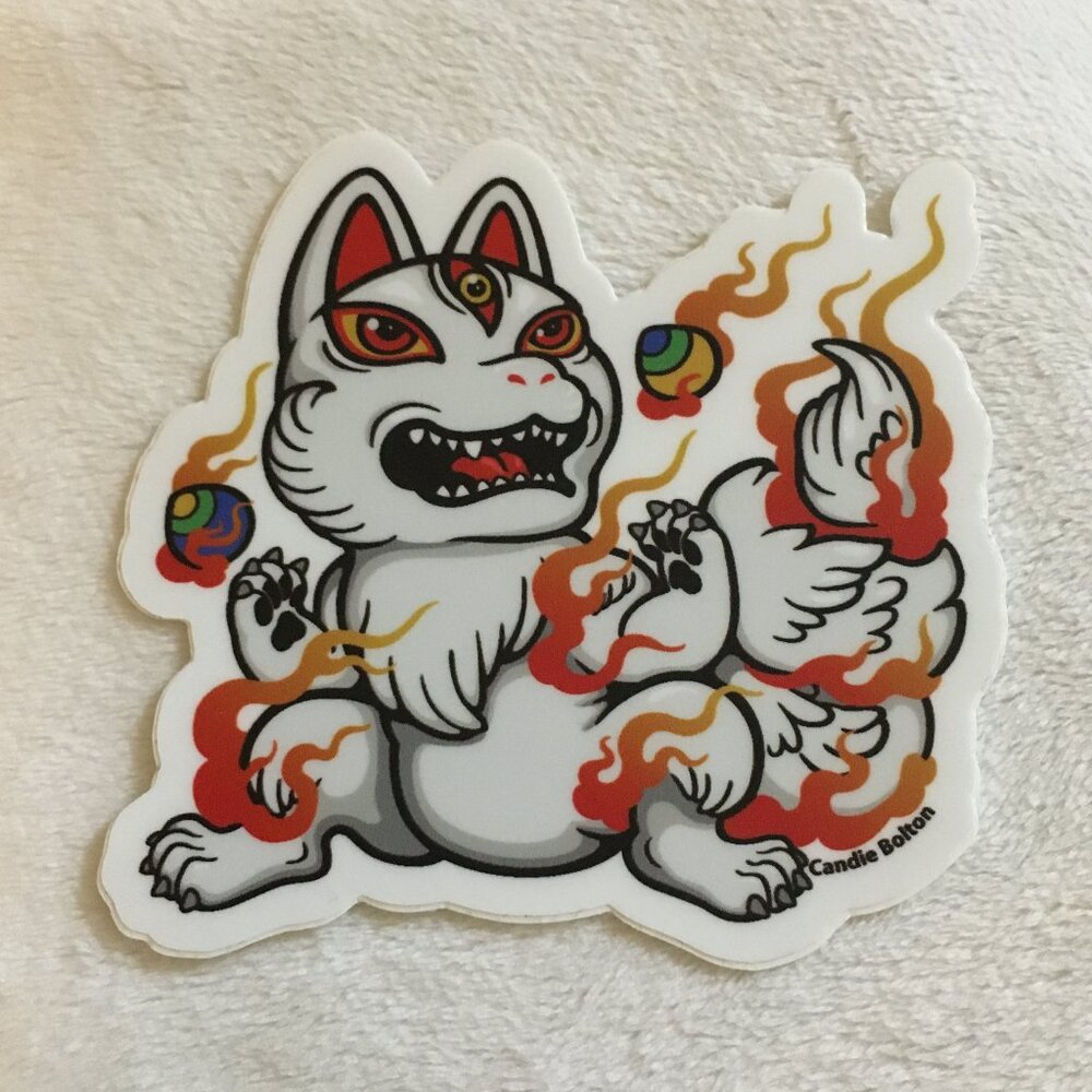 4/$25 Retro Kitsune and Floating Eyeballs Decal Sticker #3